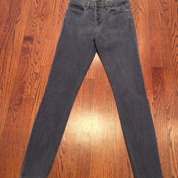 Express button fly mid rise leggings jeans Sz 4 - Picture 2 of 5